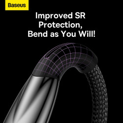 Baseus Glimmer Series Fast Charging Data Cable USB-A - USB-C 100W 1m / Black