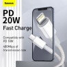 Baseus High Density Braided Series Fast Charging Data Cable USB-C - Lightning 20W 1m / white