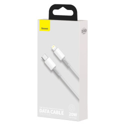 Baseus High Density Braided Series Fast Charging Data Cable USB-C - Lightning 20W 1m / white
