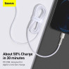 Baseus Cafule Metal Series Data Cable USB-C - Lightning 20W 2m / White