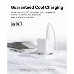 Baseus Palm Fast Charger USB-A + USB-C 20W / White