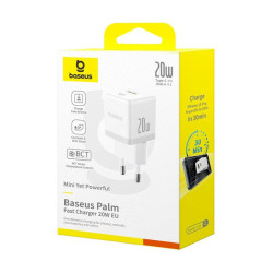 Baseus Palm Fast Charger USB-A + USB-C 20W / White