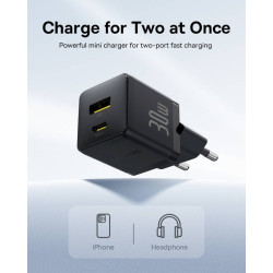 Baseus Palm Fast Charger USB-A + USB-C 30W / black