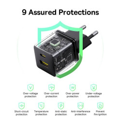 Baseus Palm Fast Charger USB-A + USB-C 30W / black