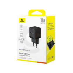 Baseus Palm Fast Charger USB-A + USB-C 30W / black