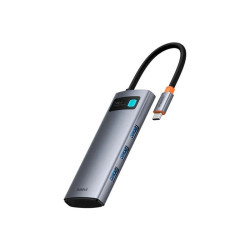 Baseus Metal Gleam Series 7-in-1 USB-C HUB Docking Station / Space Grey