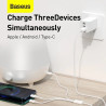 Baseus Superior Series Fast Charging Data Cable USB-A to USB-C/microUSB/Lightning 3.5A 0.5m / Stellar White