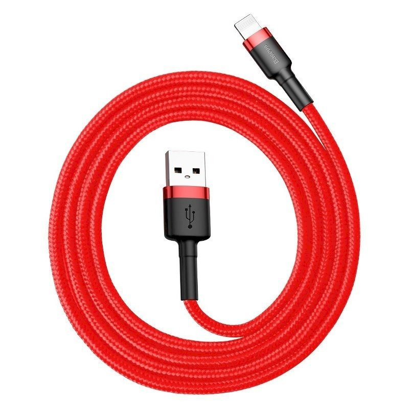 Baseus Cafule USB Lightning Charging Cable 2.4A 1m / black/red