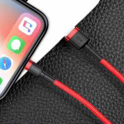 Baseus Cafule USB Lightning Charging Cable 2.4A 1m / black/red