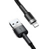 Baseus Cafule USB Lightning Cable 1.5A 2m / gray/black