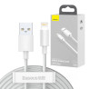Baseus Simple Wisdom Data Cable Kit USB to Lightning 2.4A 1.5m (2pcs/set) / white
