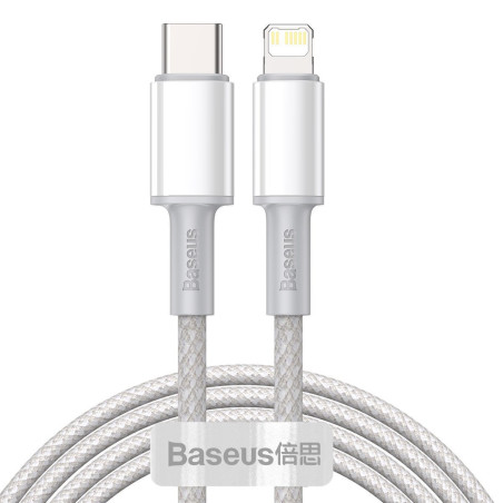 Baseus High Density Braided USB-C to Lightning Cable 20W PD 2m / white