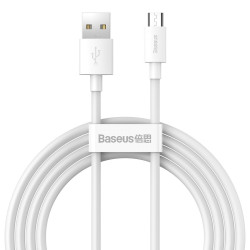 Baseus Simple Wisdom Data Cable Kit USB to Micro 2.1A (2PCS/Set) 1.5m / white