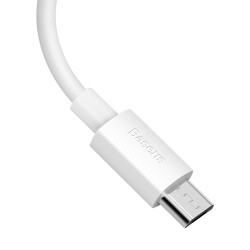 Baseus Simple Wisdom Data Cable Kit USB to Micro 2.1A (2PCS/Set) 1.5m / white