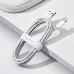Baseus Simple Wisdom Data Cable Kit USB to Micro 2.1A (2PCS/Set) 1.5m / white