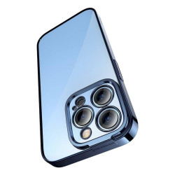 Baseus Glitter Transparent Case and Tempered Glass Set for iPhone 14 Pro / blue