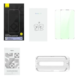 Baseus Crystal Series Tempered Glass Screen Protector with Eye Protection Filter for iPhone 14 Pro / transparent