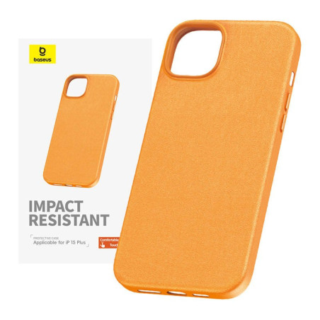 Baseus Fauxther Series Phone Case for iPhone 15 Plus / orange