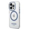Guess GUHMP14LHTRMB Metal Outline Magsafe Hard Case for iPhone 14 Pro 6,1" / blue