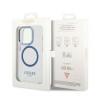 Guess GUHMP14LHTRMB Metal Outline Magsafe Hard Case for iPhone 14 Pro 6,1" / blue