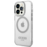 Guess GUHMP14LHTRMS Metal Outline Magsafe Hardcase for iPhone 14 Pro 6,1" / silver