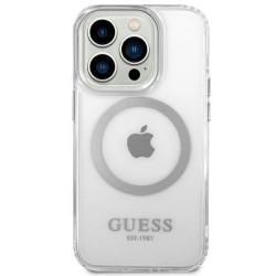 Guess GUHMP14LHTRMS Metal Outline Magsafe Hardcase for iPhone 14 Pro 6,1" / silver