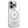 Guess GUHMP14LHTRMS Metal Outline Magsafe Hardcase for iPhone 14 Pro 6,1" / silver