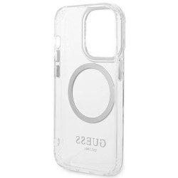 Guess GUHMP14LHTRMS Metal Outline Magsafe Hardcase for iPhone 14 Pro 6,1" / silver