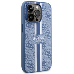 Guess GUHMP14LP4RPSB Hardcase 4G Printed Stripes MagSafe for iPhone 14 Pro 6.1" / blue