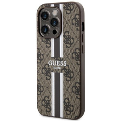 Guess GUHMP14LP4RPSW Hardcase 4G Printed Stripes MagSafe for iPhone 14 Pro 6.1" / brown