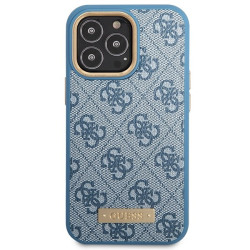 Guess GUHMP14LU4GPRB Hardcase 4G Logo Plate MagSafe for iPhone 14 Pro 6.1" / blue