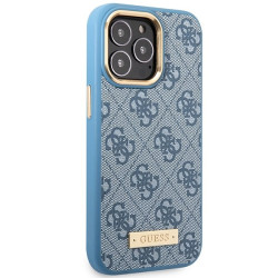 Guess GUHMP14LU4GPRB Hardcase 4G Logo Plate MagSafe for iPhone 14 Pro 6.1" / blue