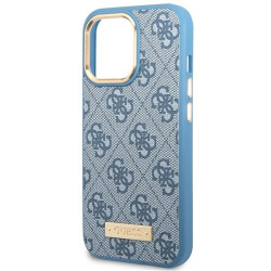 Guess GUHMP14LU4GPRB Hardcase 4G Logo Plate MagSafe for iPhone 14 Pro 6.1" / blue