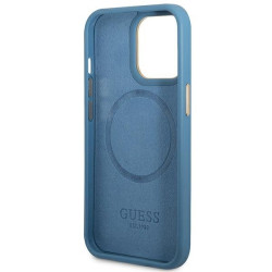 Guess GUHMP14LU4GPRB Hardcase 4G Logo Plate MagSafe for iPhone 14 Pro 6.1" / blue