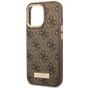 Guess GUHMP14LU4GPRW Hardcase 4G Logo Plate MagSafe for iPhone 14 Pro 6,1" / brown