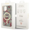 Guess GUHMP14MHCFWSA Hardcase Flower MagSafe for iPhone 14 Plus / 15 Plus 6.7" / khaki