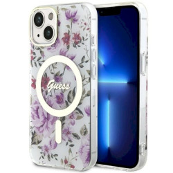 Guess GUHMP14MHCFWST Hardcase Flower MagSafe for iPhone 14 Plus / 15 Plus 6.7"