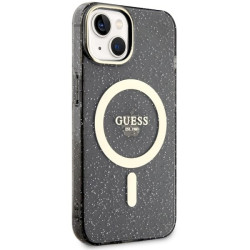 Guess GUHMP14MHCMCGK Hardcase Glitter Gold MagSafe for iPhone 14 Plus / 15 Plus 6.7" / black