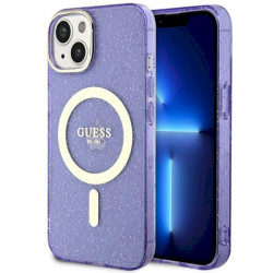 Guess GUHMP14MHCMCGU Hardcase Glitter Gold MagSafe for iPhone 14 Plus / 15 Plus 6.7" / purple