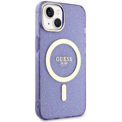 Guess GUHMP14MHCMCGU Hardcase Glitter Gold MagSafe for iPhone 14 Plus / 15 Plus 6.7" / purple