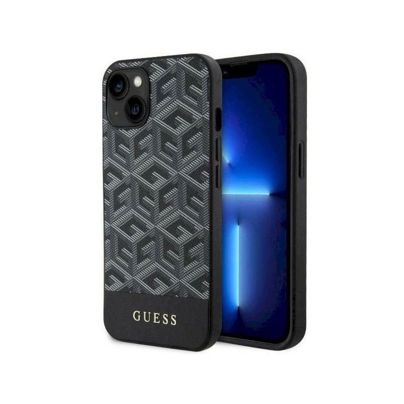 Guess GUHMP14MHGCFSEK hardcase GCube Stripes MagSafe for iPhone 14 Plus / 15 Plus 6.7" / black