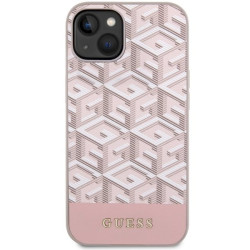 Guess GUHMP14MHGCFSEP GCube Stripes MagSafe Hard Case for iPhone 14 Plus/15 Plus 6.7" / pink