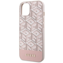 Guess GUHMP14MHGCFSEP GCube Stripes MagSafe Hard Case for iPhone 14 Plus/15 Plus 6.7" / pink