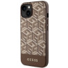 Guess GUHMP14MHGCFSEW GCube Stripes MagSafe Hardcase for iPhone 14 Plus / 15 Plus 6.7" / brown