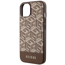 Guess GUHMP14MHGCFSEW GCube Stripes MagSafe Hardcase for iPhone 14 Plus / 15 Plus 6.7" / brown