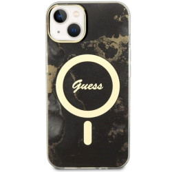 Guess GUHMP14MHTMRSK Golden Marble MagSafe Hardcase for iPhone 14 Plus/15 Plus 6.7" / black