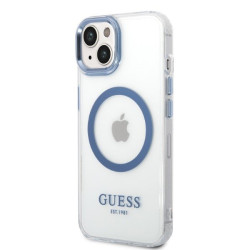 Guess GUHMP14MHTRMB Hardcase Metal Outline Magsafe for iPhone 14 Plus / 15 Plus 6.7" / blue