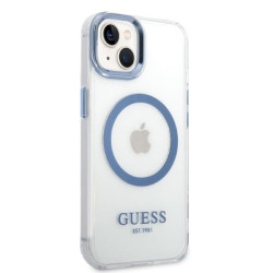 Guess GUHMP14MHTRMB Hardcase Metal Outline Magsafe for iPhone 14 Plus / 15 Plus 6.7" / blue