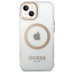 Guess GUHMP14MHTRMD Hardcase Metal Outline Magsafe for iPhone 14 Plus/15 Plus 6.7" / gold