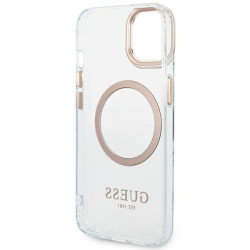 Guess GUHMP14MHTRMD Hardcase Metal Outline Magsafe for iPhone 14 Plus/15 Plus 6.7" / gold